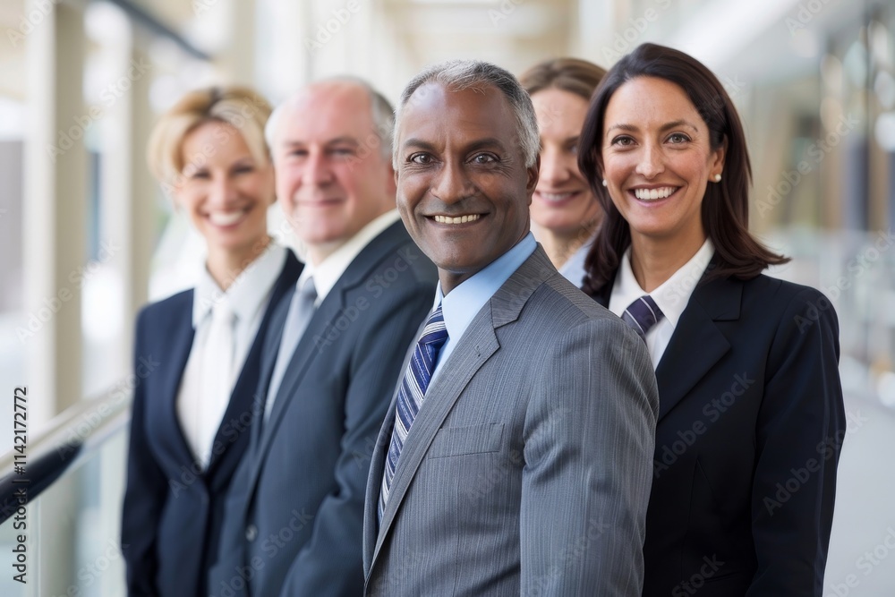 Portrait of a group of business people standing together in a modern office Portrait of a group of business people standing together in a modern office