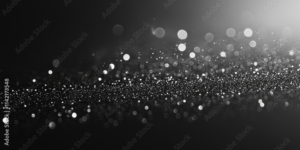 Black white grainy gradient background illuminated spot on dark gray noise texture banner header poster backdrop copy space, Generative AI
