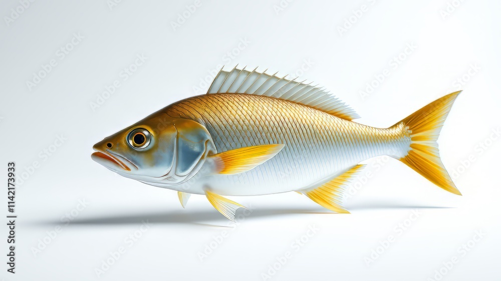 Fototapeta premium Yellowtail Scad Fish - Isolated, High-Resolution, Bright, Studio Shot