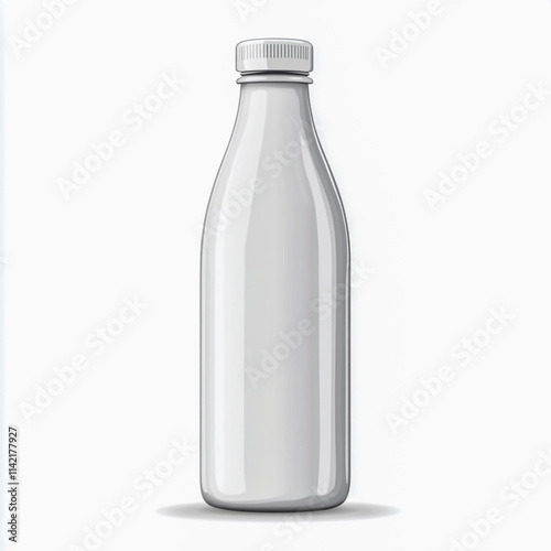 milk bottle isolated on white background photo