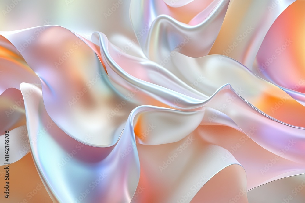 Abstract pastel silk waves with iridescent colors and flowing texture Abstract pastel silk waves with iridescent colors and flowing texture