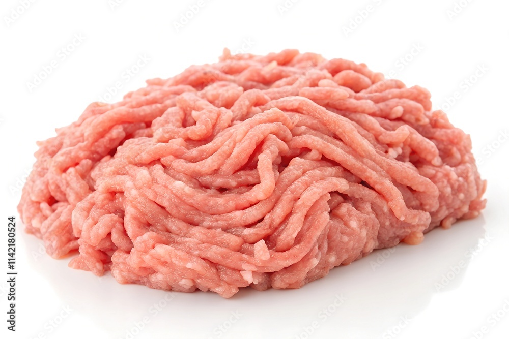 Fresh minced pork isolated on white background Fresh minced pork isolated on white background