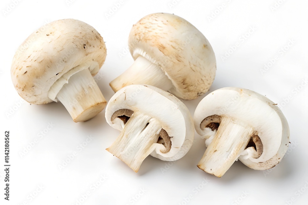 Champignon mushrooms isolated on white background Champignon mushrooms isolated on white background