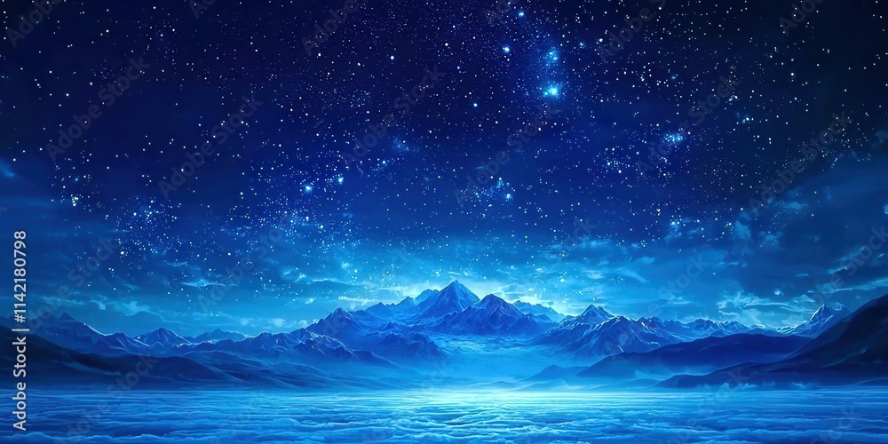 Beautiful blue sky with mountains in the background Beautiful blue sky with mountains in the background