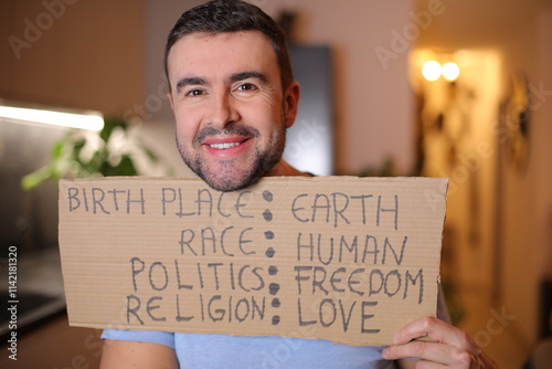 Man defending human rights with solidarity  photo