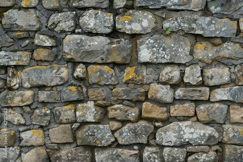 Photo of Old grey and brown stone wall. Background texture for backdrops or mapping