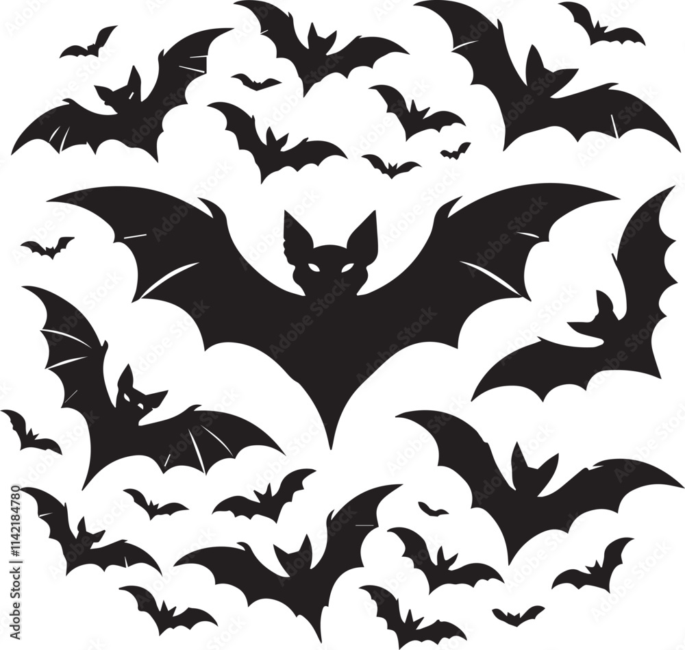 Naklejka premium Bat vector Design black silhouette 