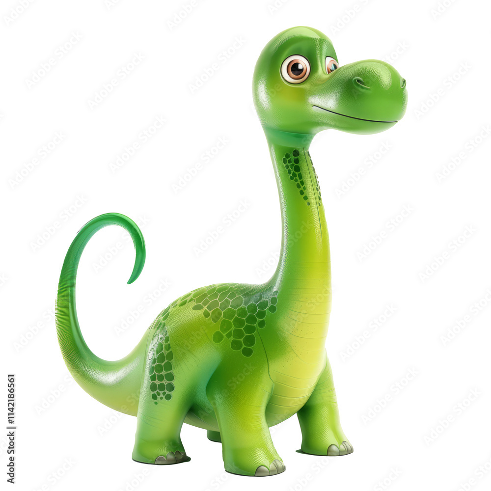 Fototapeta premium A friendly dinosaur, isolated in white, white background