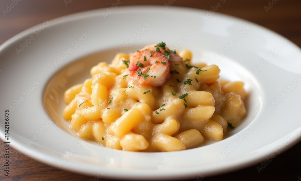 Delicious shrimp pasta on a plate Delicious shrimp pasta on a plate