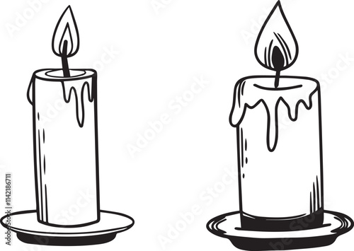 Candles design vector set collection