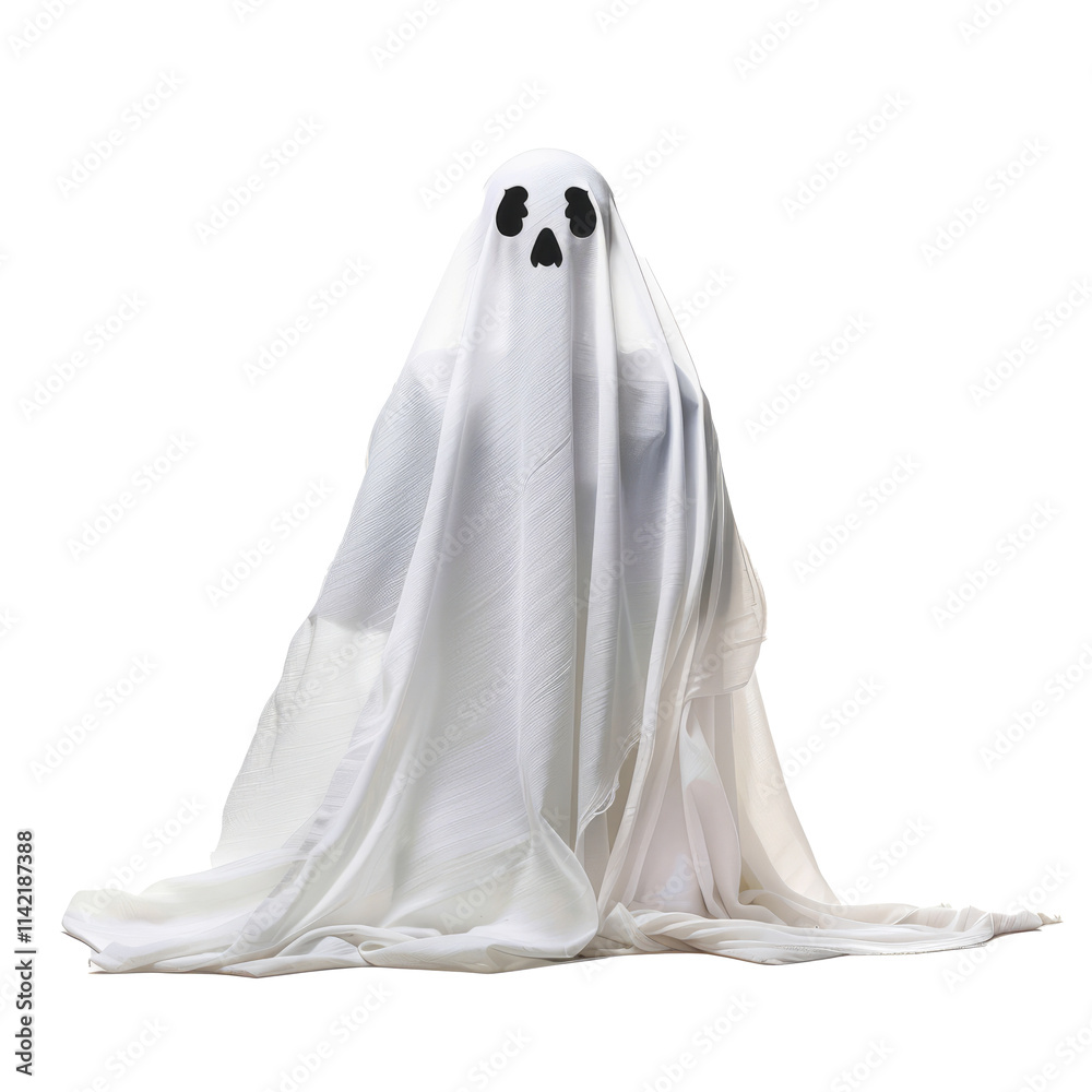 A friendly ghost, isolated in white, white background A friendly ghost, isolated in white, white background