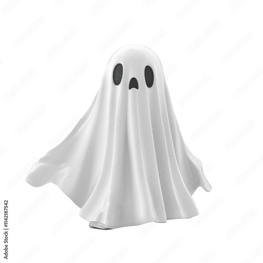 A friendly ghost, isolated in white, white background A friendly ghost, isolated in white, white background