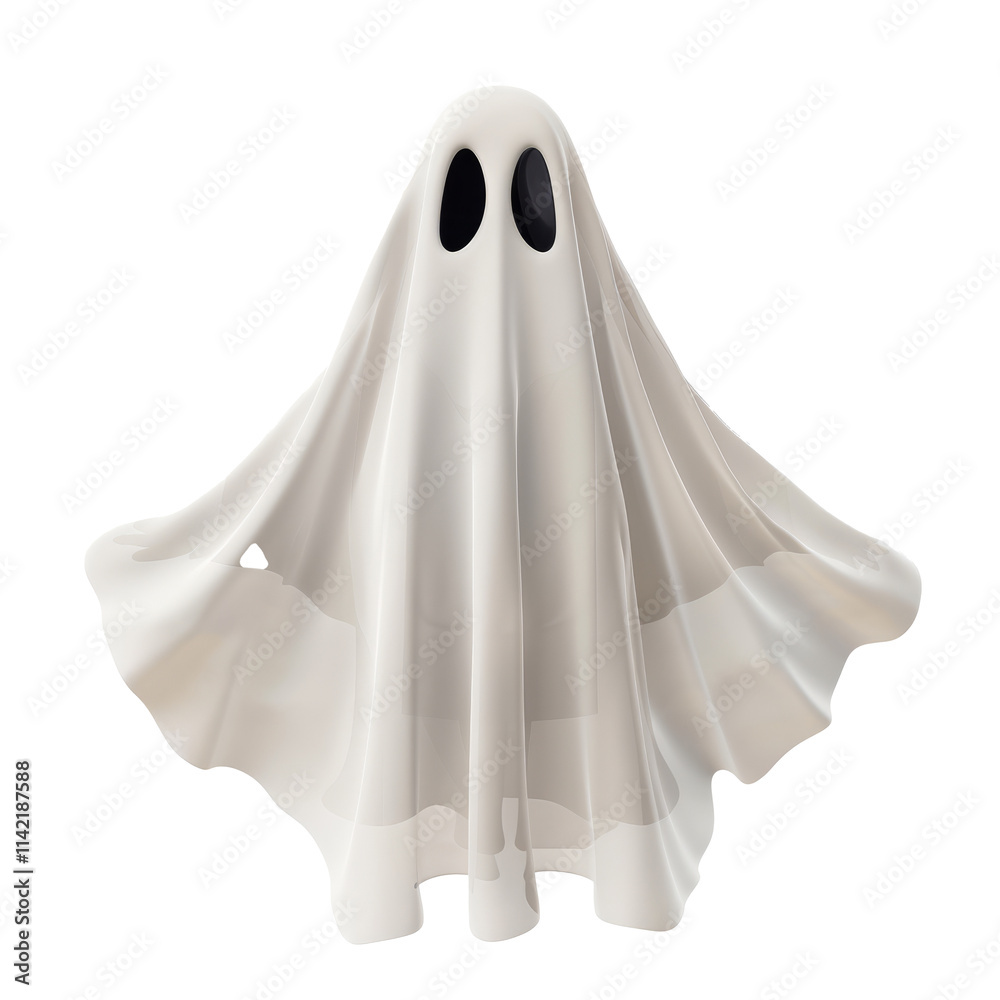 A friendly ghost, isolated in white, white background A friendly ghost, isolated in white, white background