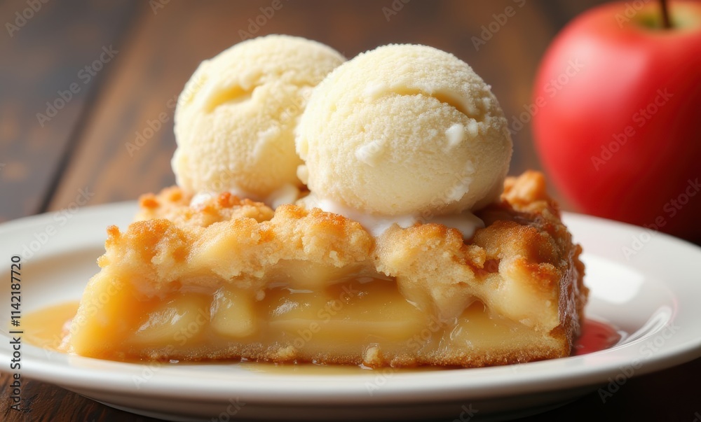 Delicious apple pie with vanilla ice cream Delicious apple pie with vanilla ice cream
