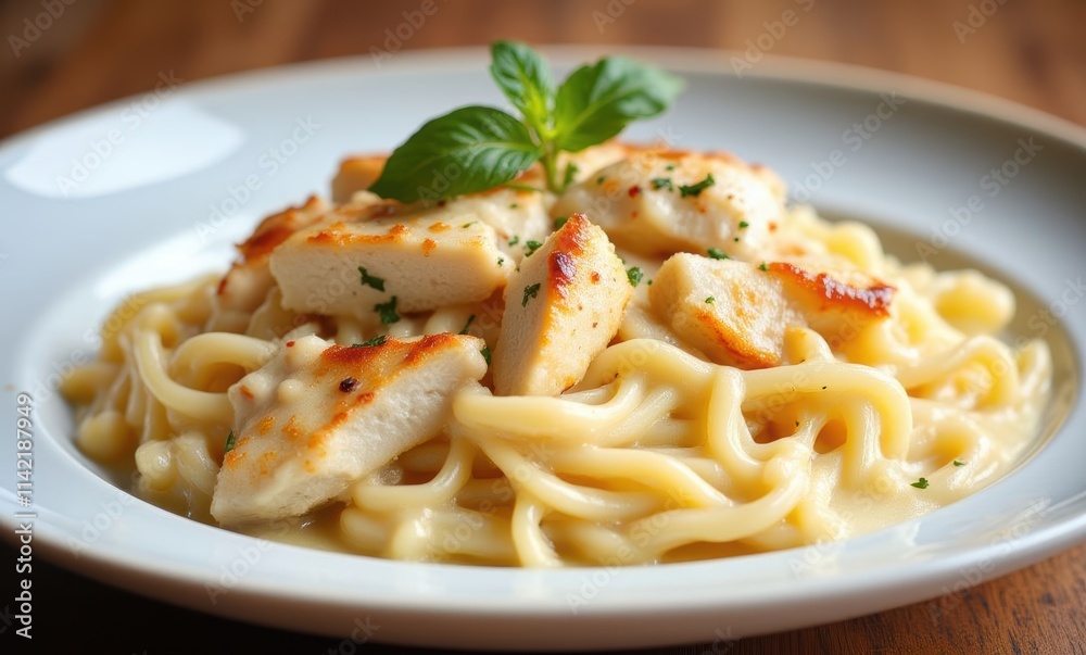 Delicious chicken alfredo pasta dish Delicious chicken alfredo pasta dish