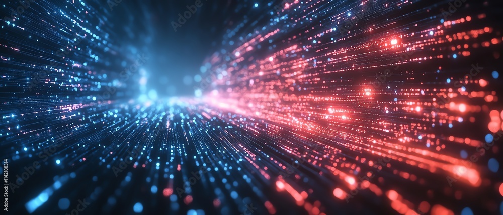 Naklejka premium Futuristic cloud computing technology transferring big data on the internet