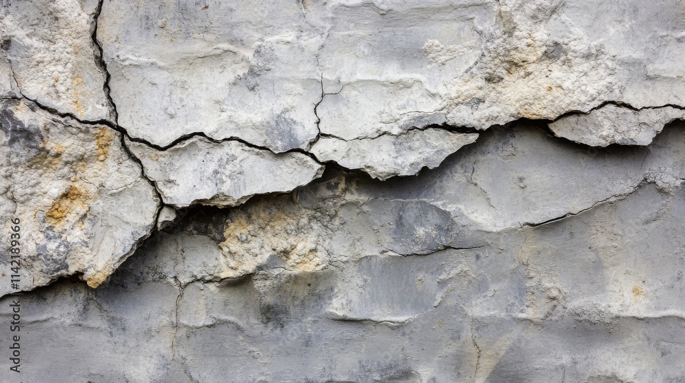 Severely Cracked and Weathered Concrete Wall Surface Severely Cracked and Weathered Concrete Wall Surface