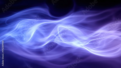 Abstract swirling blue and purple smoke.