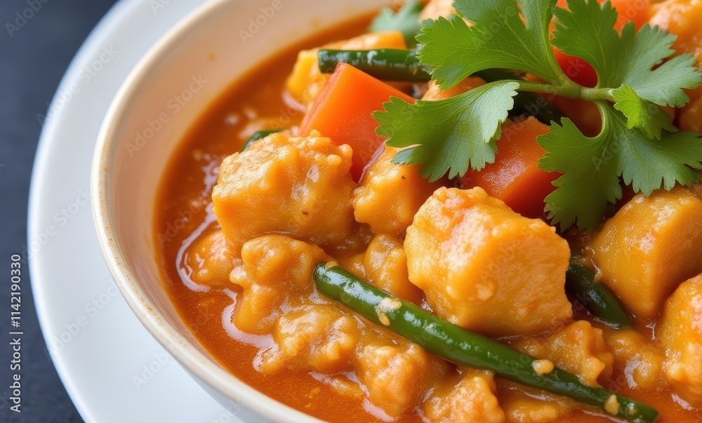Delicious vegetable curry with vibrant colors Delicious vegetable curry with vibrant colors
