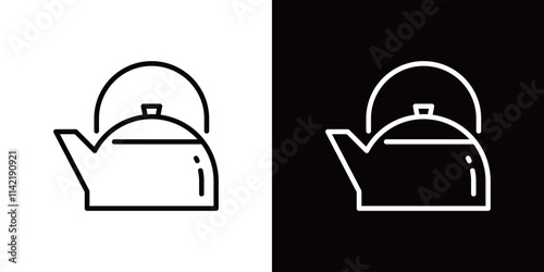 やかんのシンプルなラインアイコン