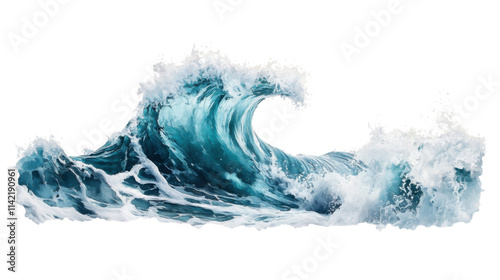 Fototapeta Naklejka Na Ścianę i Meble -  Ocean wave, transparent background
