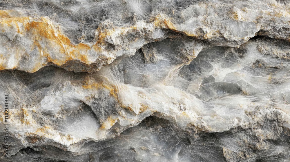 Gray and Gold Rock Formation With White Veins Gray and Gold Rock Formation With White Veins
