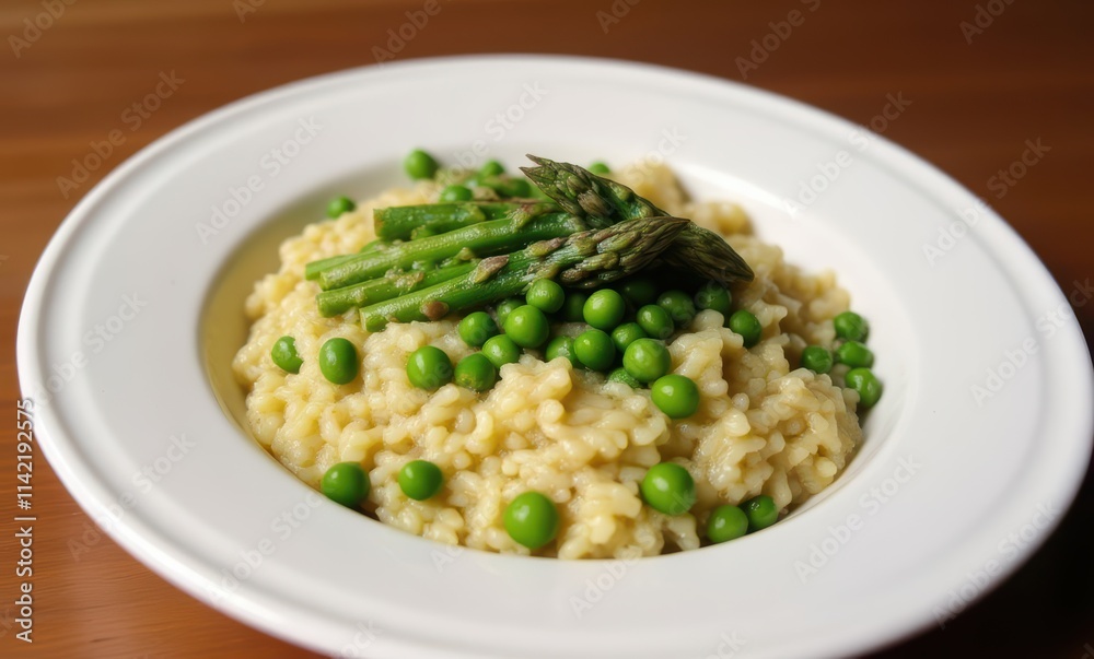 Creamy risotto with asparagus and peas Creamy risotto with asparagus and peas
