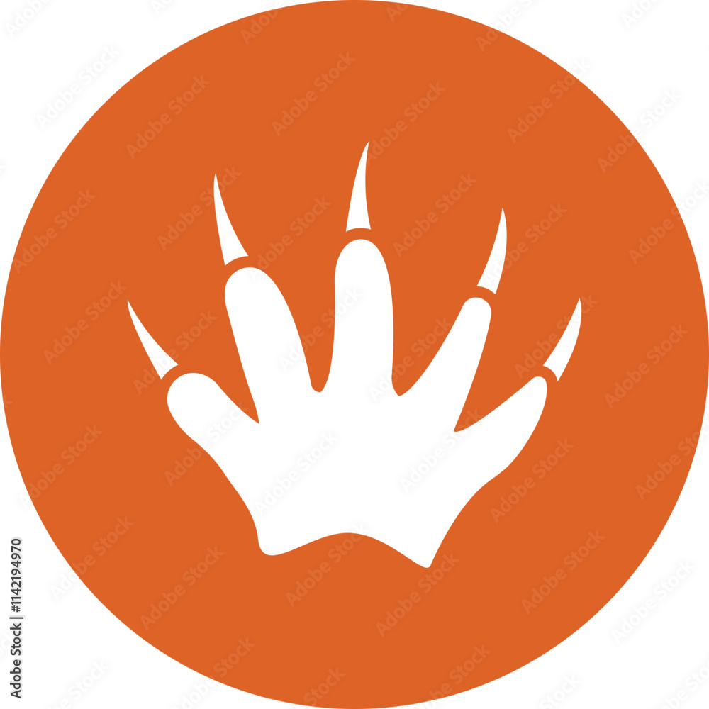 Badger Footprint glyph circle icon Badger Footprint glyph circle icon