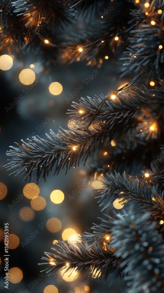 Fototapeta premium Christmas lights. christmas wallpaper. Ultra realistic. Photorealistic