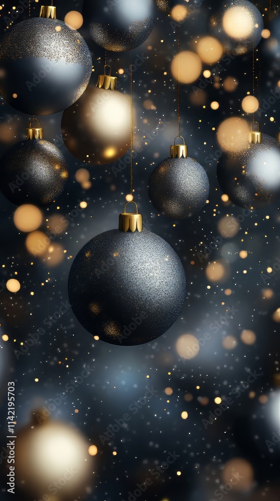 Christmas ornaments with lights and bokeh. christmas wallpaper. Ultra realistic. Photorealistic Christmas ornaments with lights and bokeh. christmas wallpaper. Ultra realistic. Photorealistic