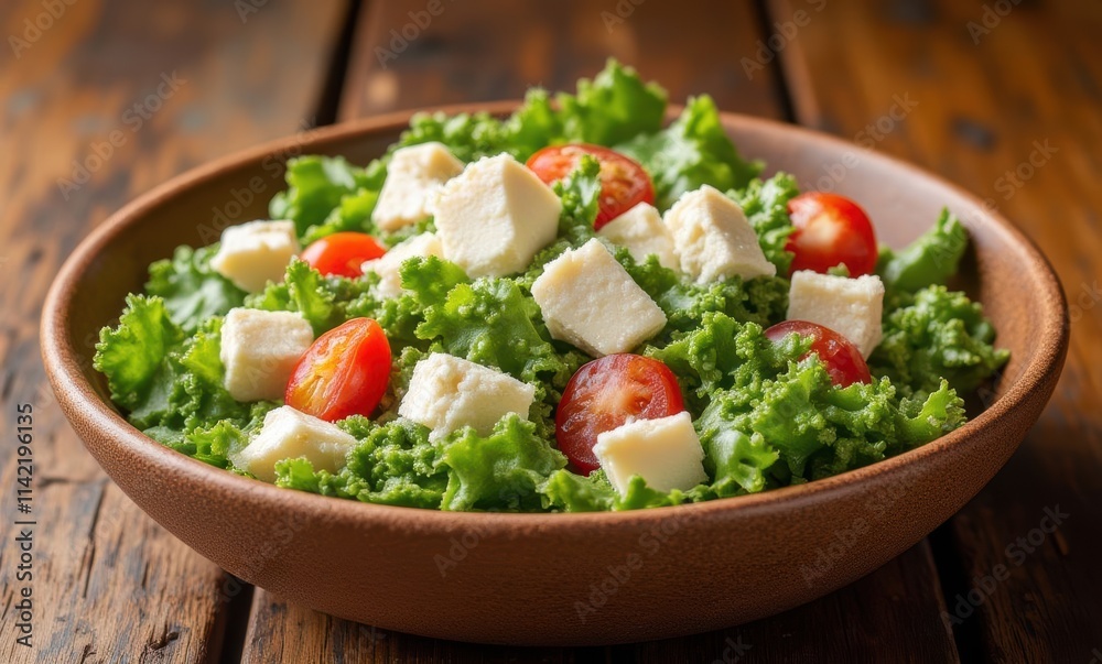 Fresh salad with cherry tomatoes and cheese Fresh salad with cherry tomatoes and cheese