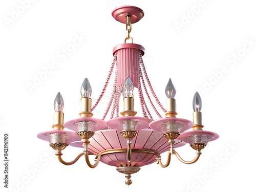 chandelier golden on transparent background