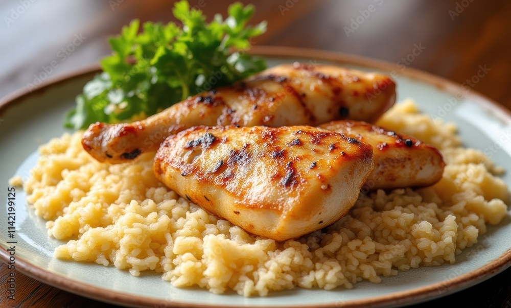 Delicious grilled chicken with rice Delicious grilled chicken with rice