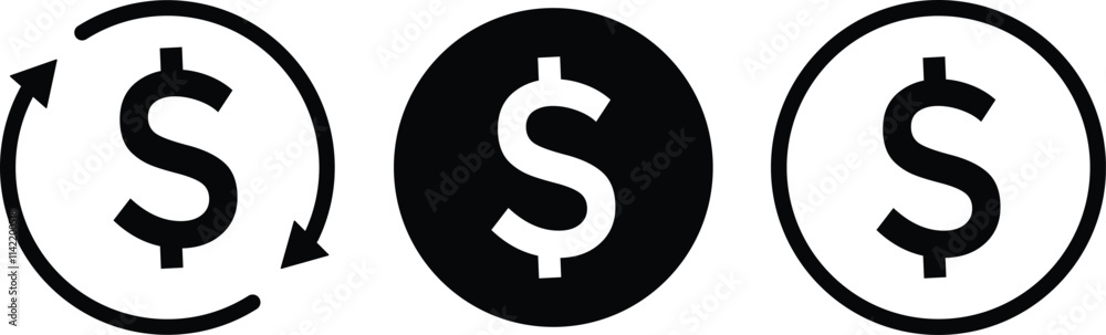 Dollar icon symbol currency black sign. outlined variations. Vector icons in flat style
Dollar icon symbol currency black sign. outlined variations. Vector icons in flat style