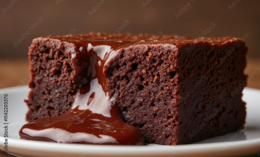 Decadent chocolate lava cake slice Decadent chocolate lava cake slice