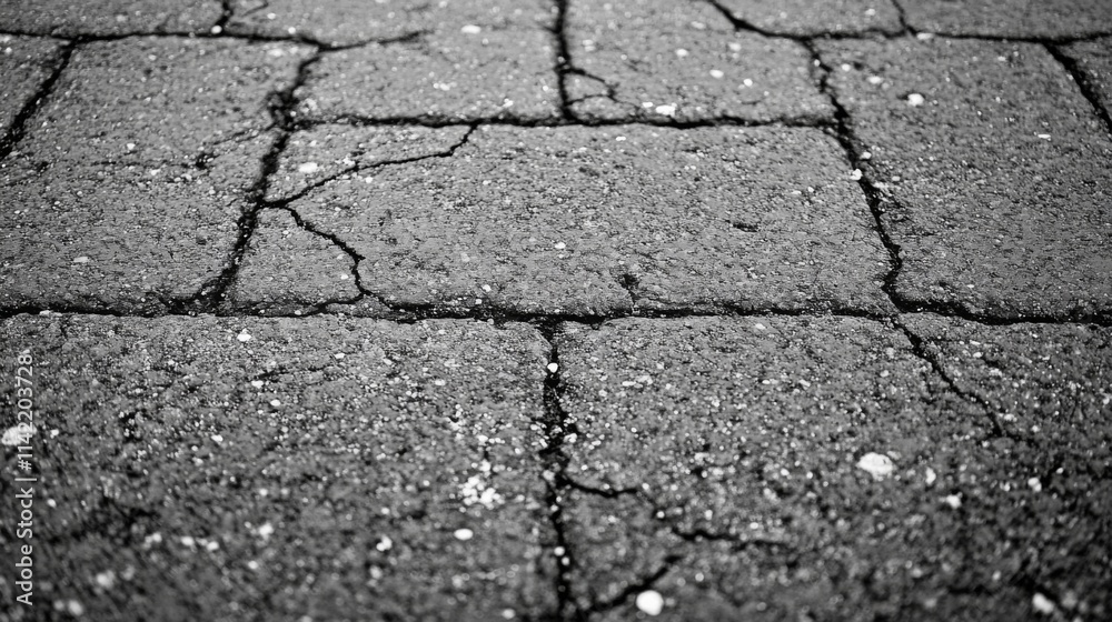 Cracked asphalt surface showing texture and age Cracked asphalt surface showing texture and age
