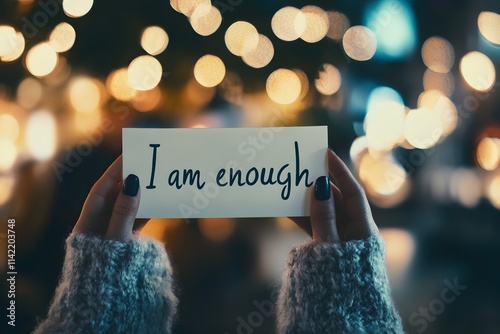 Handwritten I am enough on a piece of paper