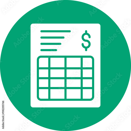 Bank Statement glyph circle icon