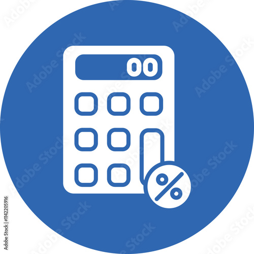 Tax Calculator glyph circle icon