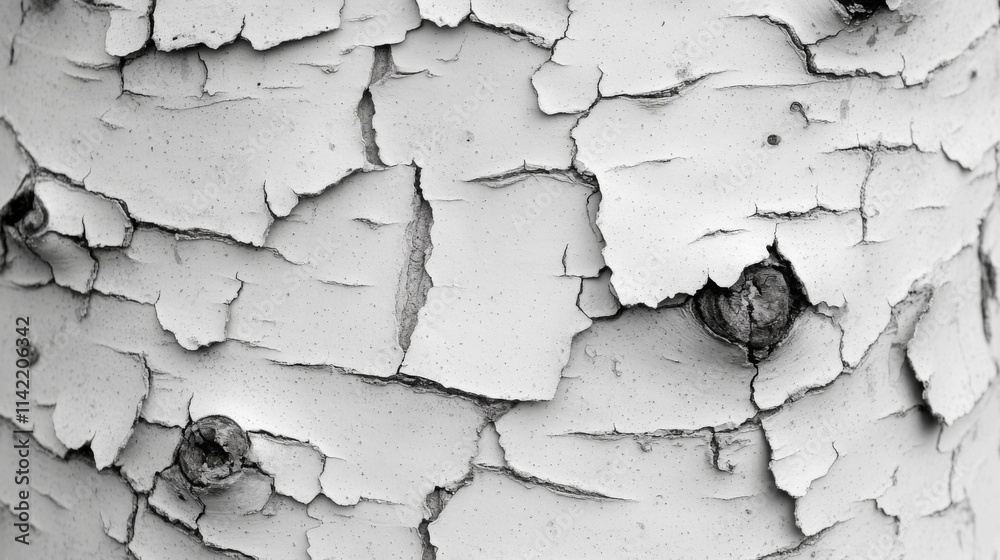 White Tree Bark With Cracked Texture Detail White Tree Bark With Cracked Texture Detail