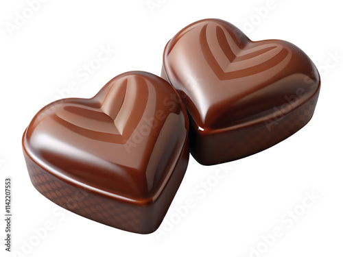 heart shape chocolate on transparent background