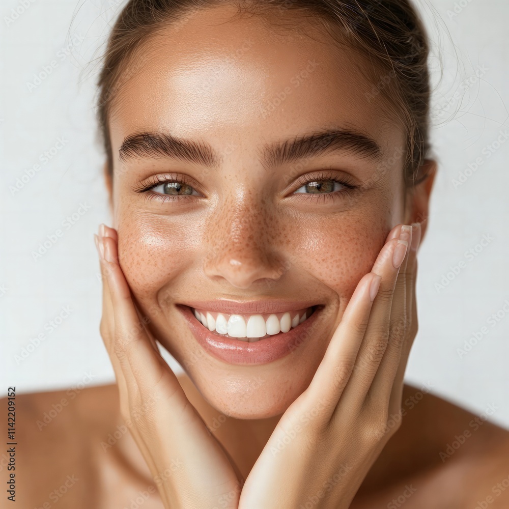 Joyful portrait of a smiling woman in natural light close-up photography lifestyle setting expressive mood Joyful portrait of a smiling woman in natural light close-up photography lifestyle setting expressive mood