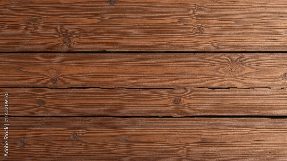 Fototapeta premium Rich brown wood planks, rustic texture, brown planks background, wall