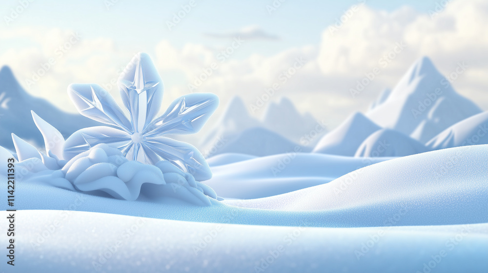 a beautiful snowflake on a snow field a beautiful snowflake on a snow field