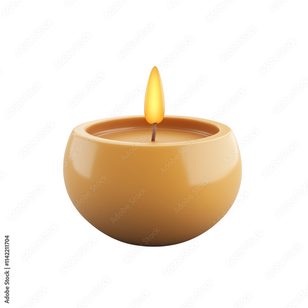3D icon of spa candle isolated on transparent background 3D icon of spa candle isolated on transparent background