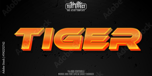 Tiger editable text effect, customizable game and animal 3d font style