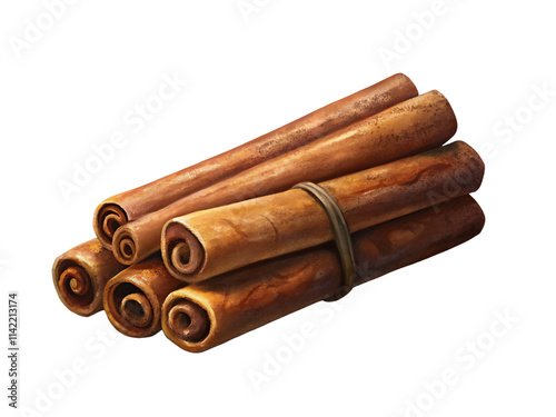 cinnamon sticks on transparent background