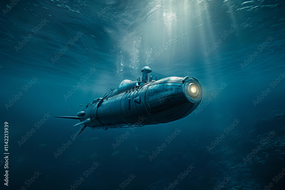 custom made wallpaper toronto digitalBeautiful large bathyscaphe floating in middle of ocean during exploration