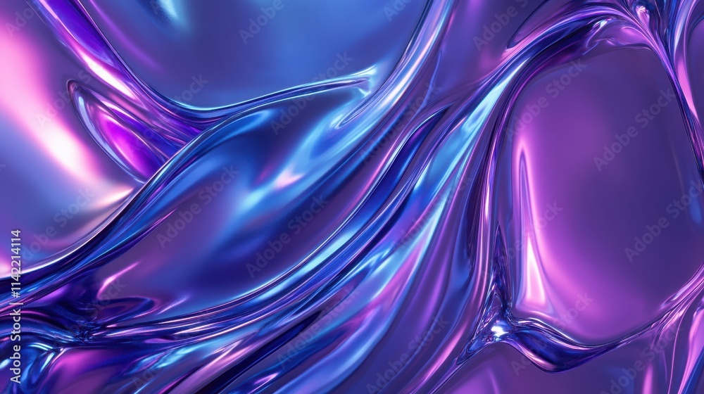 Fototapeta premium Abstract Purple and Blue Liquid Swirls Texture