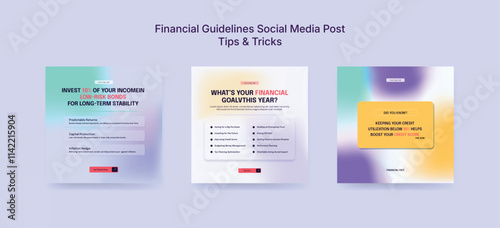Colorful Online Financial Course Social Media Post Template, Financial Banner Design for Financial Advice Platforms